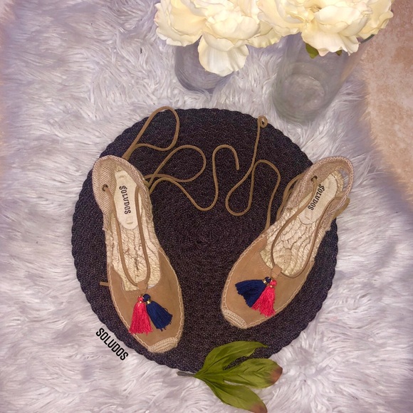 Soludos Suede Tassel Lace Up Espadrille - Picture 2 of 11
